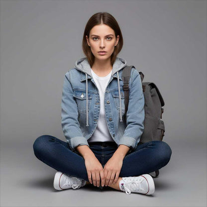 Denim Jacket with Removable Hood | Women's Jacket
