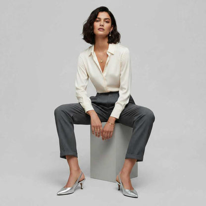 Elegant High Waist Women's Trousers | Office Pants