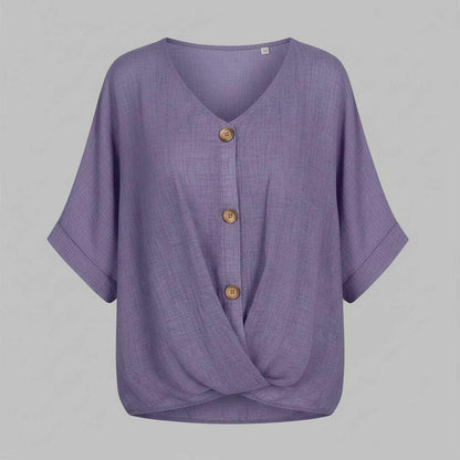 Elegant V-Neck Women's Blouse | Long Sleeve Fashion Top