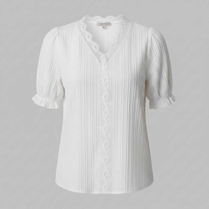 White Puff Sleeve Blouse | Women's Elegant Summer Top